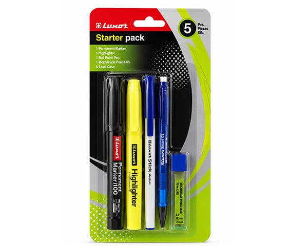 STYLO BLISTER PAQUET 5 PCS LUXOR STARTER 1340