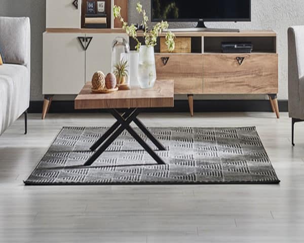 TABLE BASSE TRES 1125X775X53 COULEUR MARRON/NOIR