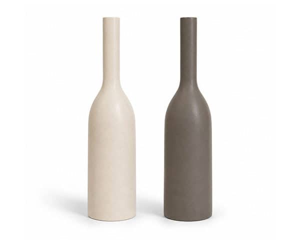VASE DE DECORATION SET 2PCS REF 133-1WA 133-WB COULEUR GRIS/BEIGE Z