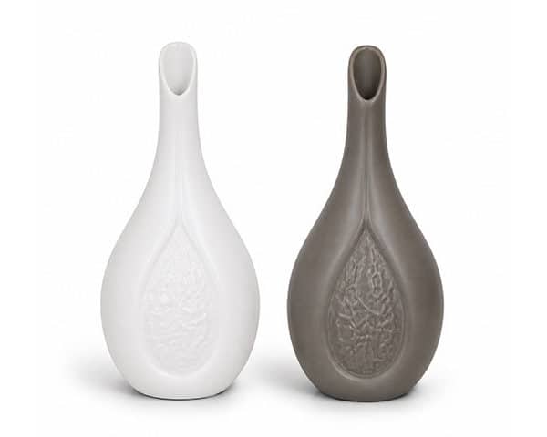 VASE DE DECORATION SET 2PCS REF 114-1WA 114-2 WB COULEUR BLANC/GRIS Z
