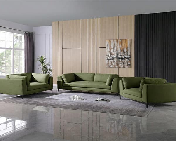 SALON TISSU 6 PLACES ALARA COULEUR YN1028-08 VERTE