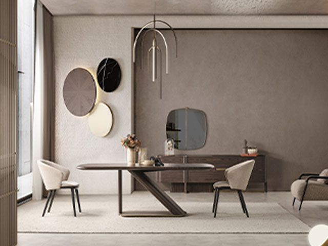 CONSOLE MIRROIR WEST 235*56*56+TABLE TV+TABLE BASSE+TAM 6 PCES MARRON