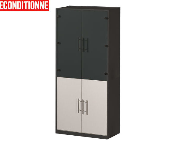 MEUBLE DE RGMT HAUT 2P SEM VITRE SSG-08 800*400*180 NOIR/BLANC RECOND