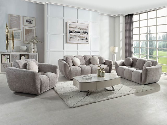 SALON TISSU 6 PLACES S-1120 COULEUR SOLO-170 MARRON