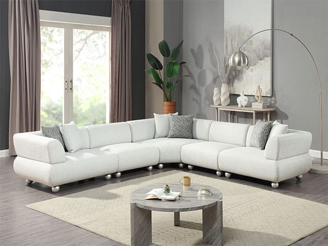 SALON TISSU 5 PLACES L-1251 COULEUR COKE-70 GRIS