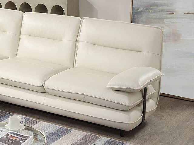 SALON CUIR 4 PLACES L-1255 COULEUR PC12357 CREME