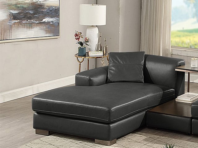 SALON CUIR 4 PLACES L-1270 COULEUR A90 NOIRE