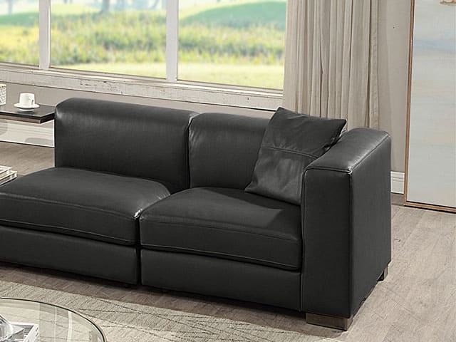 SALON CUIR 4 PLACES L-1270 COULEUR A90 NOIRE