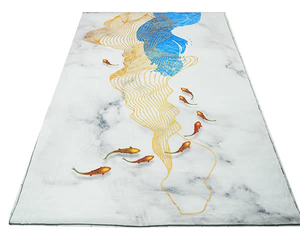 MOQUETTE 160X230NREF 73-4 COULEUR BLANC/BLEU/JAUNE