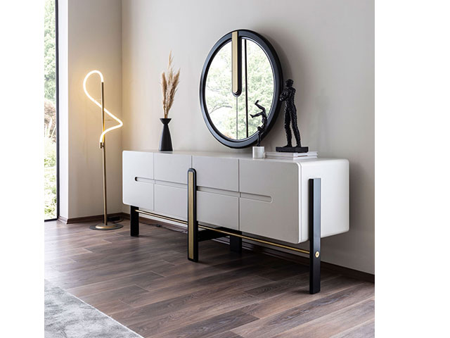 PACK BERGAMA BUFFET MIRROIR+TABLE COIN+MEUBLE TV+TABLE A MANGER 6PL