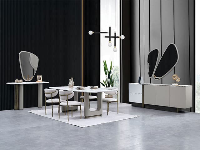 PACK DEFNE BUFFET MIRROIR+MEUBLE TV+TABLE A MANGER 6 PL Z