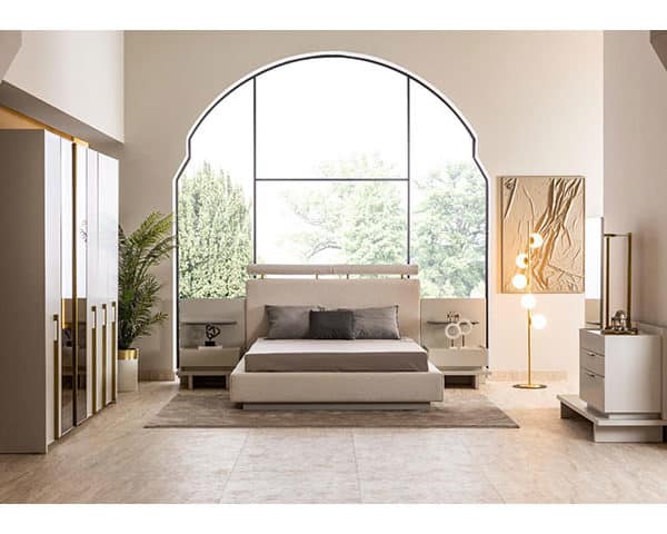CHAMBRE A COUCHER 180X200 BELEK PORTES BATTANTES MARRON/BLANC Z