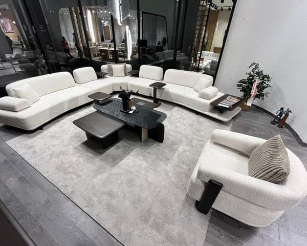 SALON TISSU 8 PLACES ANGLE CLOUD COULEUR BEIGE