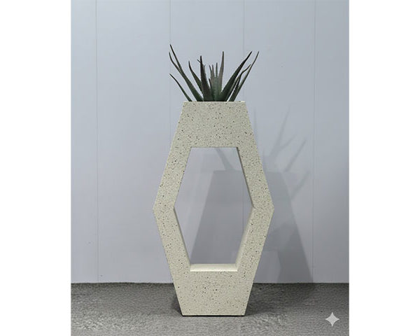 VASE DE DECORATION FLEURS REF 21-1100E BEIGE 55*25*90