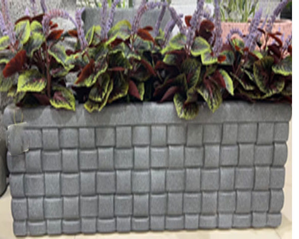 VASE DE DECORATION FLEURS REF 21-1121 GRIS 80X26X27