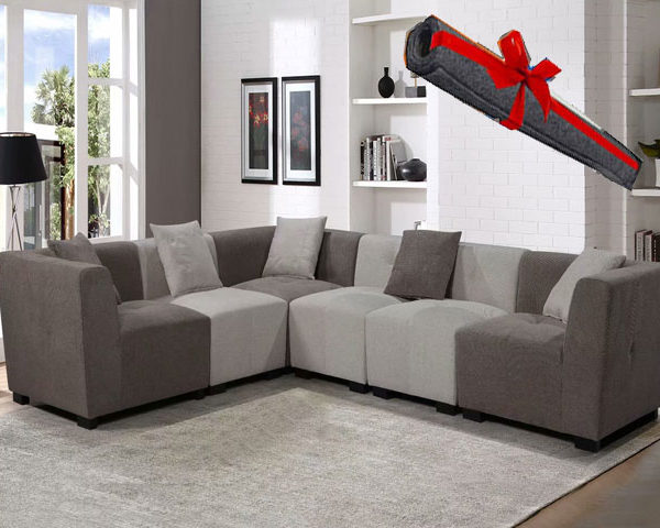 salon angle en tissu