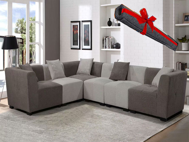 salon angle en tissu