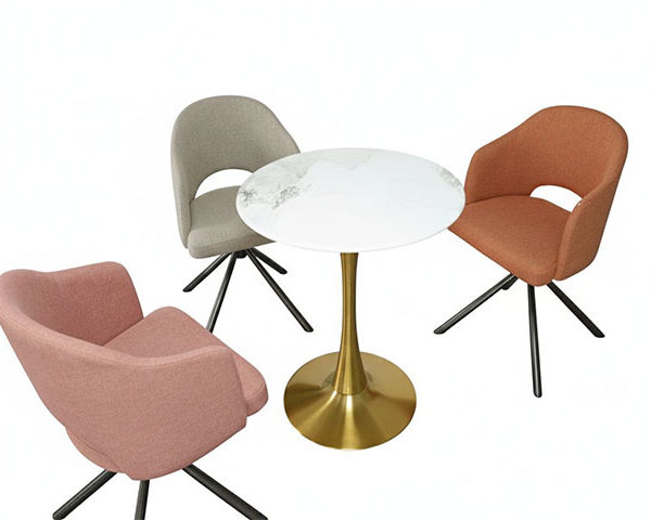 TABLE A MANGER 3 PLACES REF 6043 BLANC/DOREE