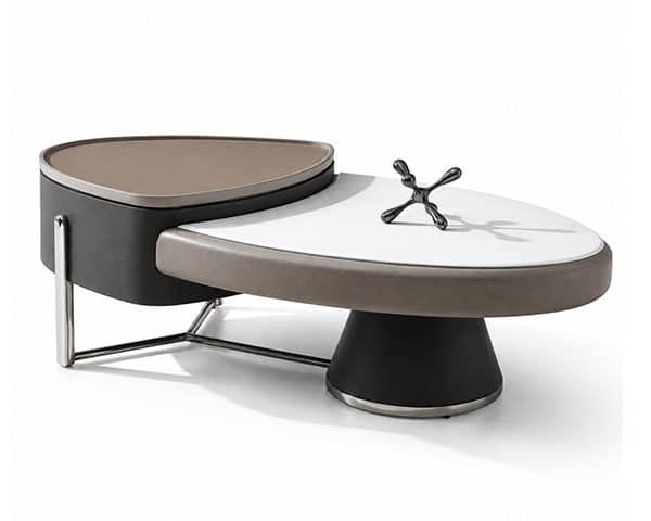 TABLE BASSE REF 416 BEIGE/BLANC/NOIR 130X70