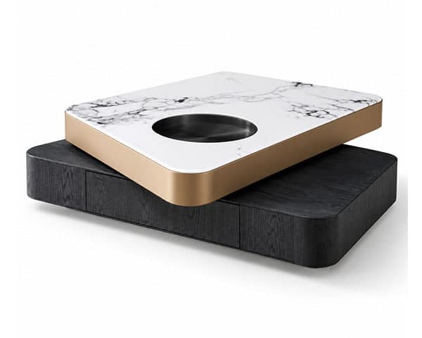 TABLE BASSE REF 7017 NOIR/ BEIGE /BLANC 120X68