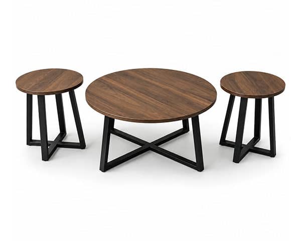 TABLE BASSE REF E5326 SET DE 3 PCS MARRON 80X40