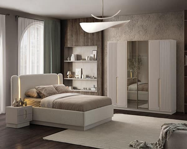CHAMBRE A COUCHER AURA PORTES BATTANTES 240*215*60 BEIGE