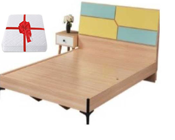 CHAMBRE A COUCHER ENFANT 120X200 A81203 BATES CL03 JAUNE/BLAN+MATEL