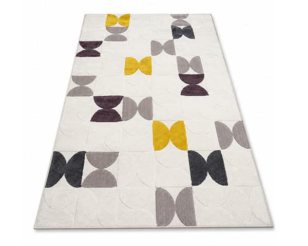 MOQUETTE 160*230 REF JY2024 BLANC/GRIS/JAUNE