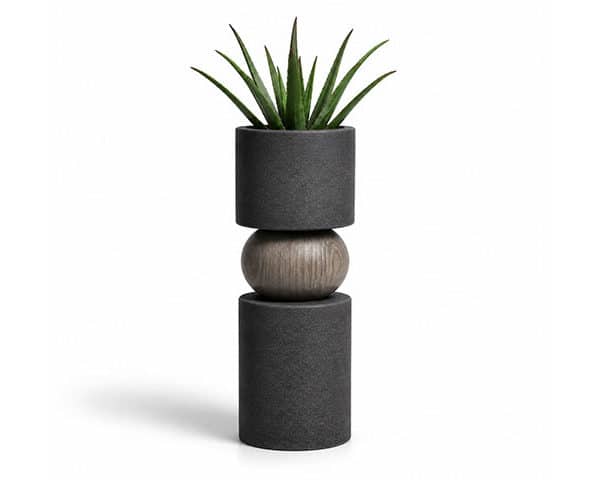 VASE DE DECORATION REF 21-1179B MARRON 30X30X110