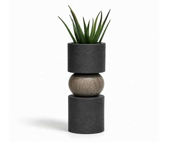 VASE DE DECORATION REF 21-1179C MARRON 30X30X81