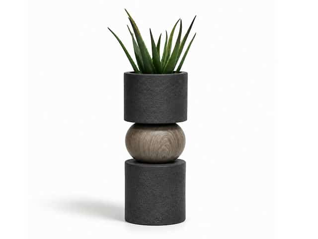 VASE DE DECORATION REF 21-1179C MARRON 30X30X81