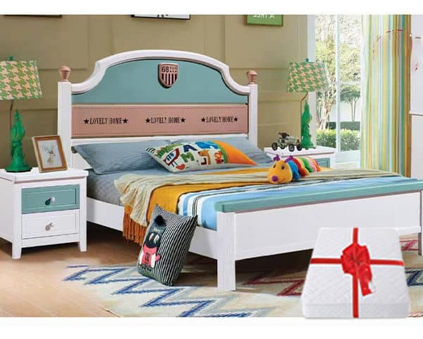 CHAMBRE A COUCHER ENFANT REF 521 VERT/MARRON/BLANC