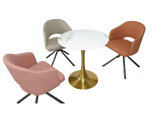 TABLE A MANGER 3 PLACES EN MARBRE REF 6043# COULEUR GRIS