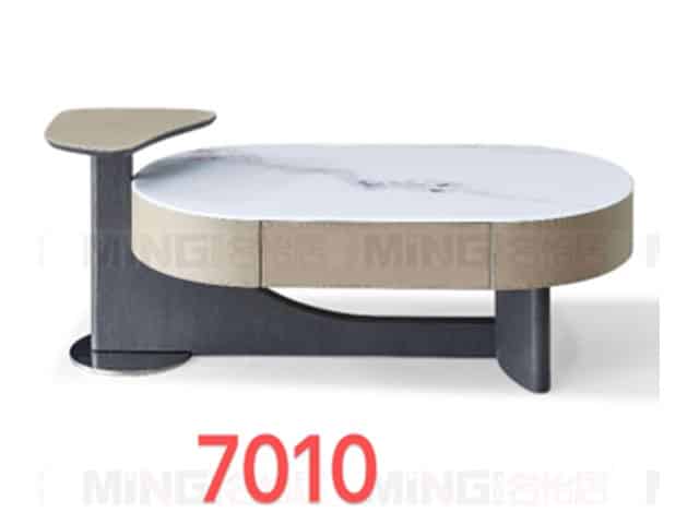 TABLE BASSE REF 7010 BEIGE/BLANC/NOIR 140X65