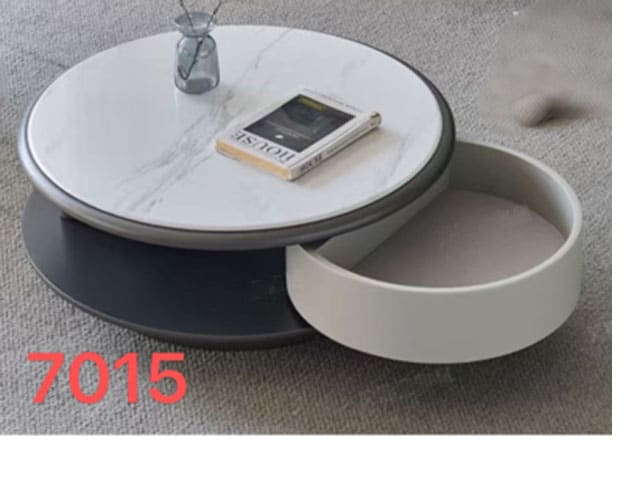 TABLE BASSE REF 7015 GRIS/BLANC 90X90