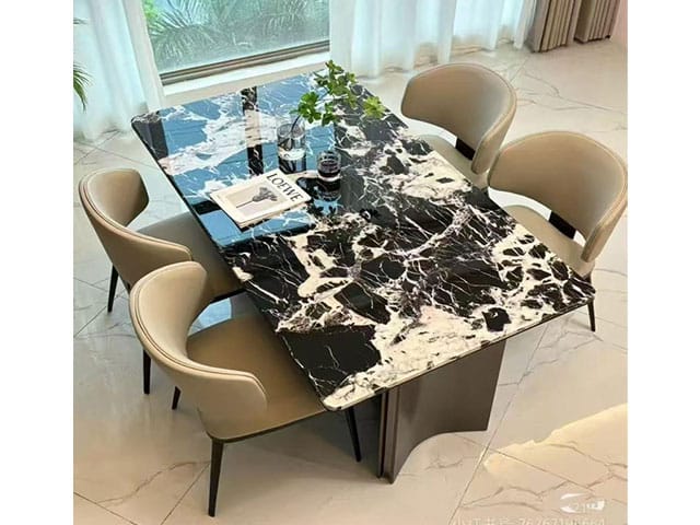 TABLE A MANGER 8 PLACES REF 858 NOIR/GRIS 220X100