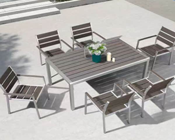 TABLE A MANGER EN PLASTIQUE 6 PLACES REF 8894 1800X800 NOIR