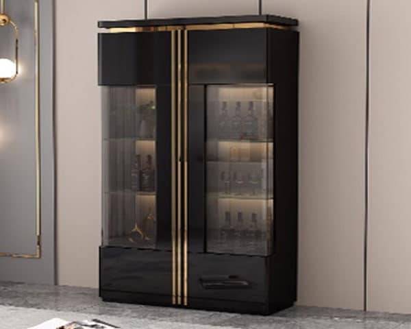 MASTEROFFICE 21 VAISSELIER REF 90571 NOIR/GOLD 900X400X1900