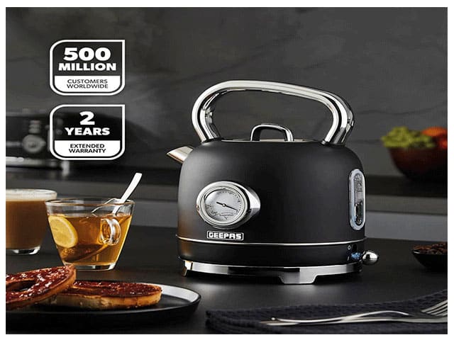 BOUILLOIRE ELECTRIQUE AVEC THERMOMETRE 1.8L GEEPAS NOIRE