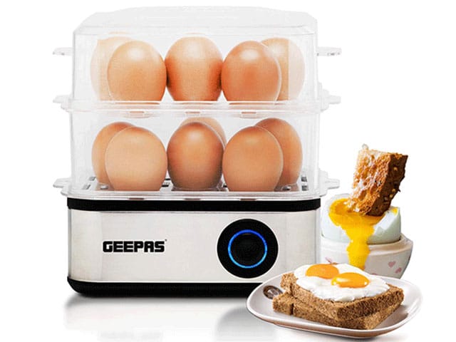 CUISEUR A OEUFSELECTRIQUE 2EN1 12PCS GEEPAS GEB63019UK INOX/NOIR