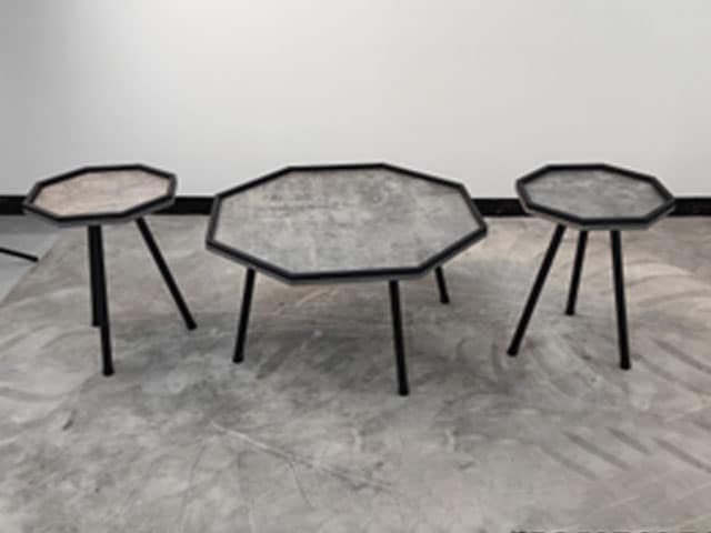 TABLE BASSE REF E5325 SET DE 3 PCS GRIS 80X40
