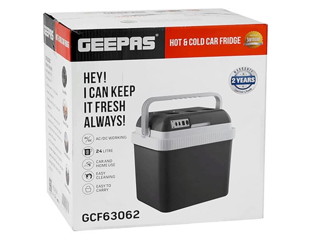 MINI REFRIGERATEUR VOITURE CHAUD/FROID GEEPAS 24LGRF63062 GRIS/BLANC