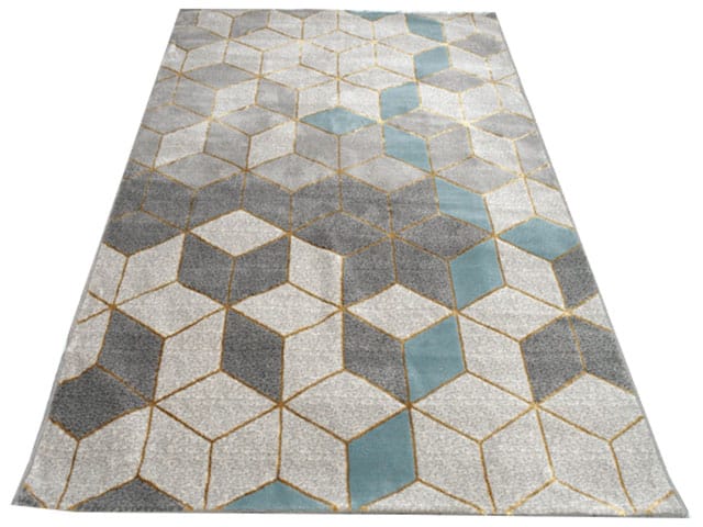 MOQUETTE 160*230 REF OLS-43B BEIGE/GRIS/BLEU/VERT