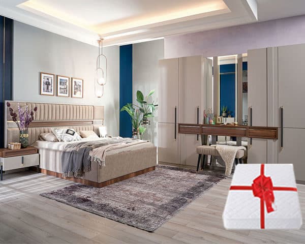 CHAMBRE A COUCHER 180X200 COMPLETE SAVANORA PORTES BATTANTE+MATELAS