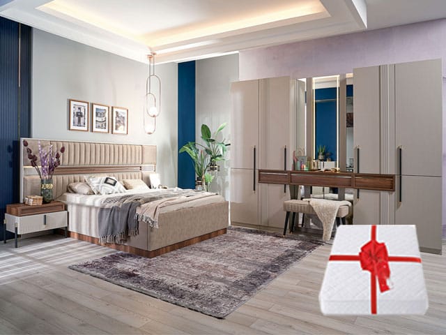 CHAMBRE A COUCHER 180X200 COMPLETE SAVANORA PORTES BATTANTE+MATELAS