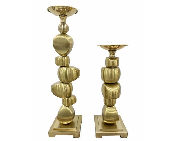 VASE DE DECORATION SET DE 2 PCS REF 103A 103B COULEUR DORE Z