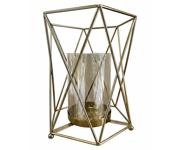 VASE DE DECORATION REF115B COULEUR DORE/BLANC 19*19*26