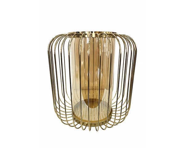 MASTEROFFICE 18 VASE DE DECORATION REF 125B COULEUR DORE/JAUNE 30*30*30