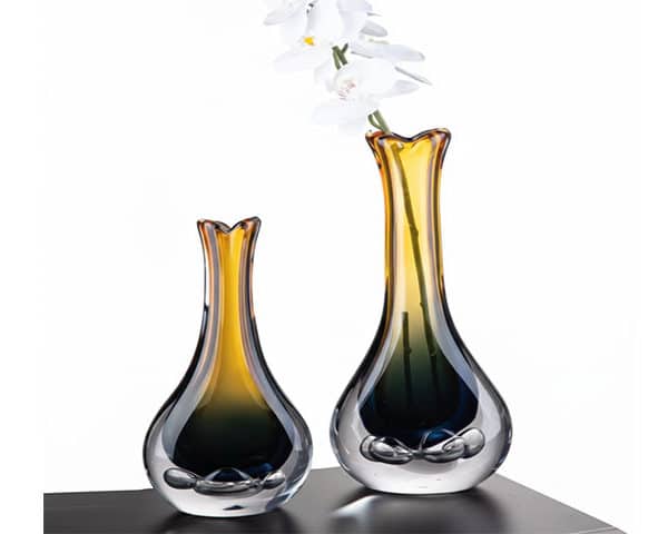 VASE DE DECORATION SET DE 2 PCS REF 23-1258 REF 23-1257 DORE/NOIR Z