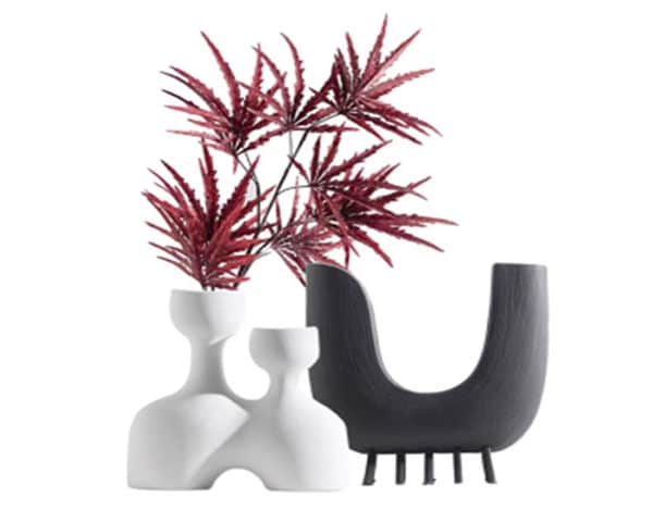 VASE DE DECORATION SET DE 2 PCS REFS6107 REF 30 COULEUR NOIR/BLANC Z